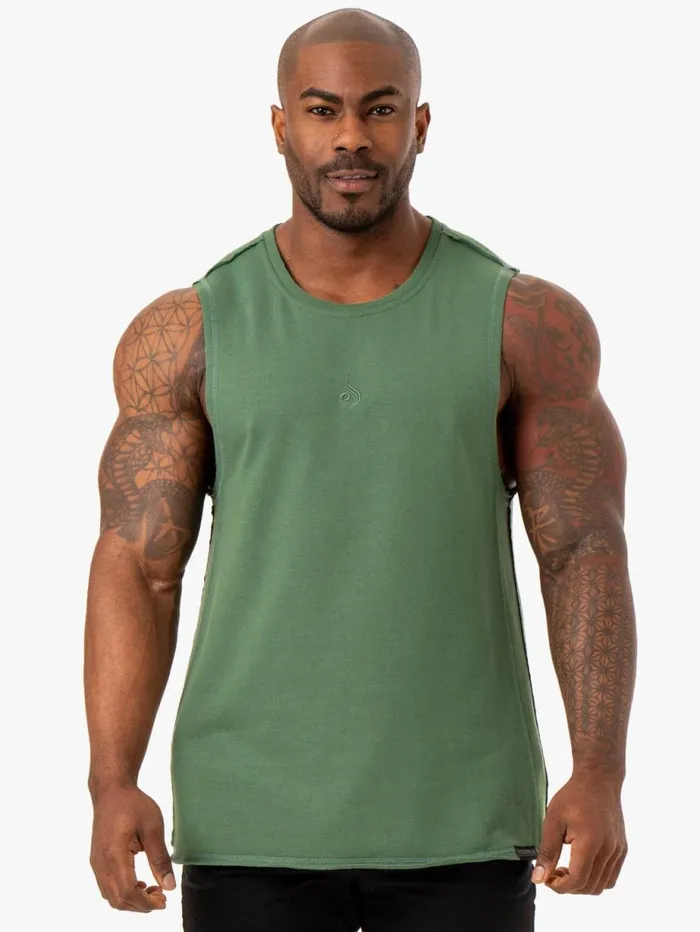 Tanks Mens Ryderwear Force Fleece Tank Green