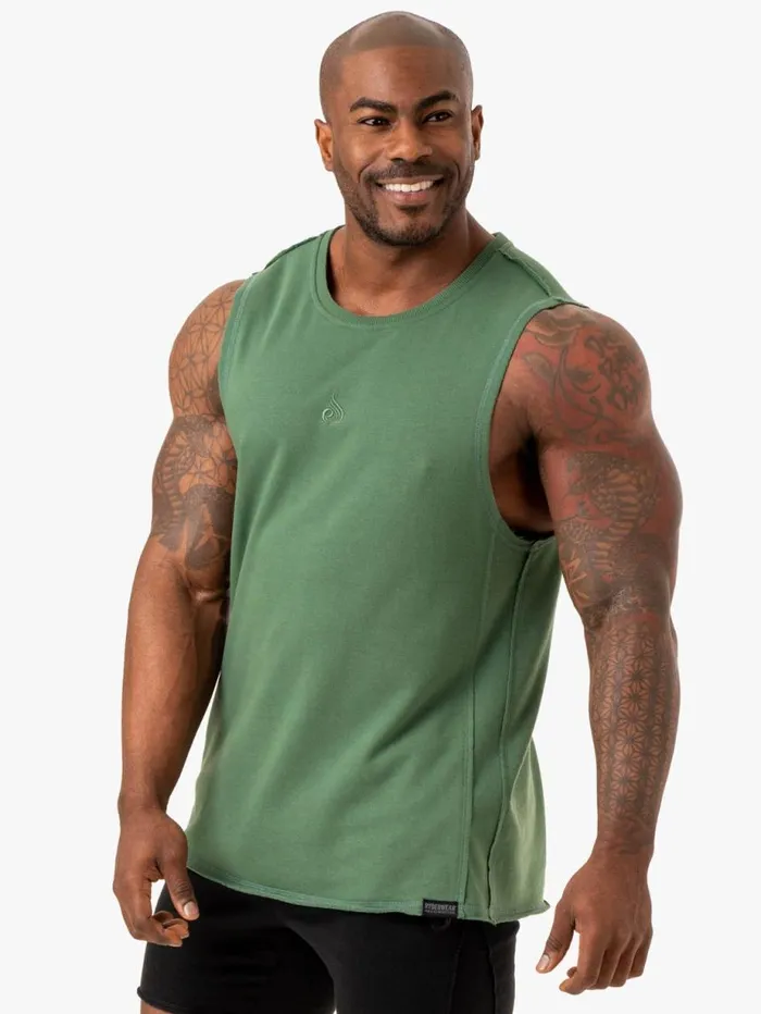Tanks Mens Ryderwear Force Fleece Tank Green