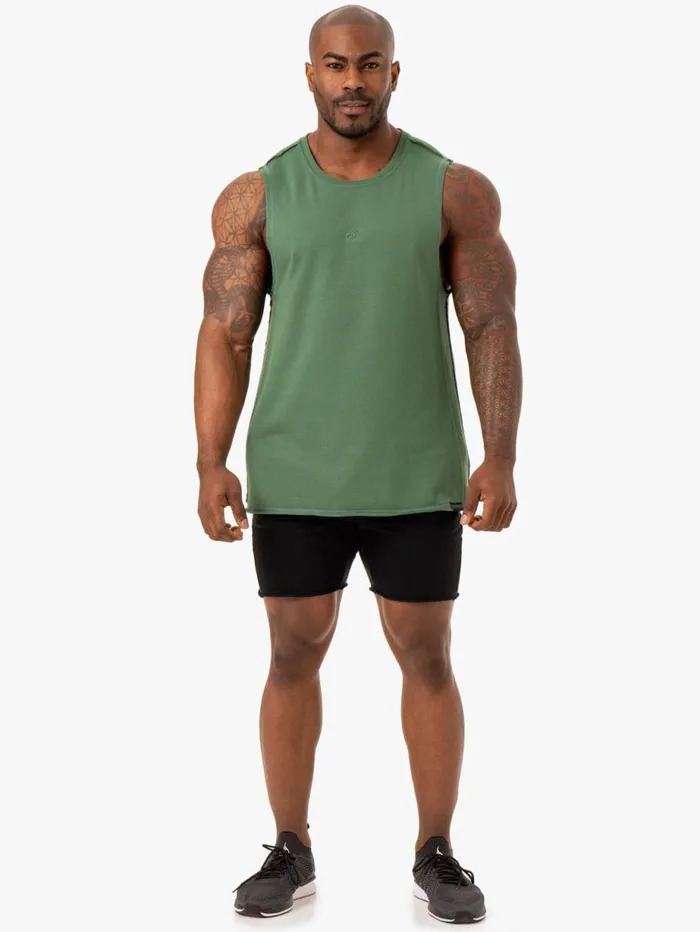 Tanks Mens Ryderwear Force Fleece Tank Green