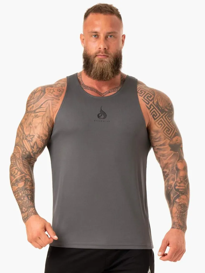 Tanks Mens Ryderwear Heighten Mesh Regular Tank Charcoal
