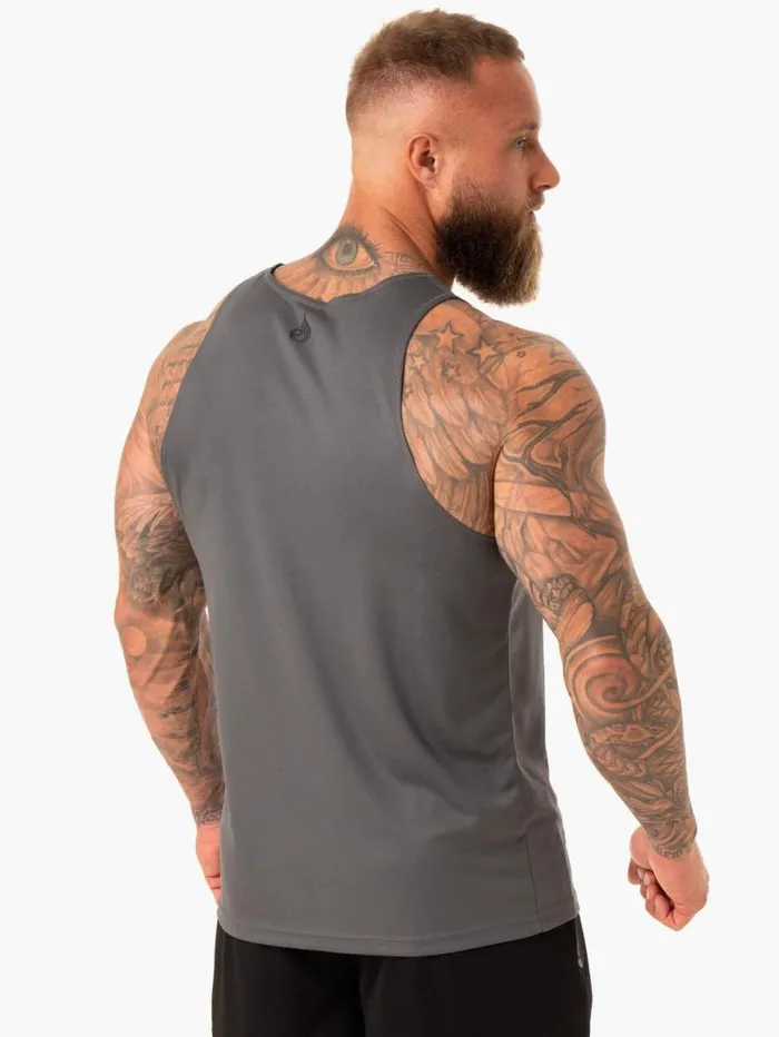 Tanks Mens Ryderwear Heighten Mesh Regular Tank Charcoal