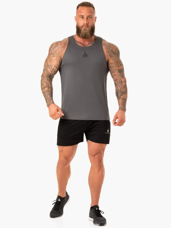 Tanks Mens Ryderwear Heighten Mesh Regular Tank Charcoal