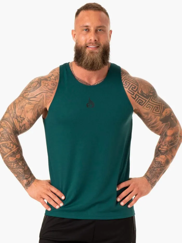 Tanks Mens Ryderwear Heighten Mesh Regular Tank Emerald