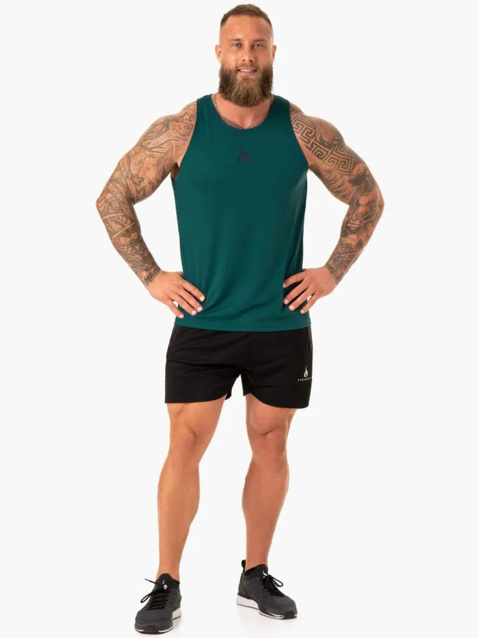 Tanks Mens Ryderwear Heighten Mesh Regular Tank Emerald