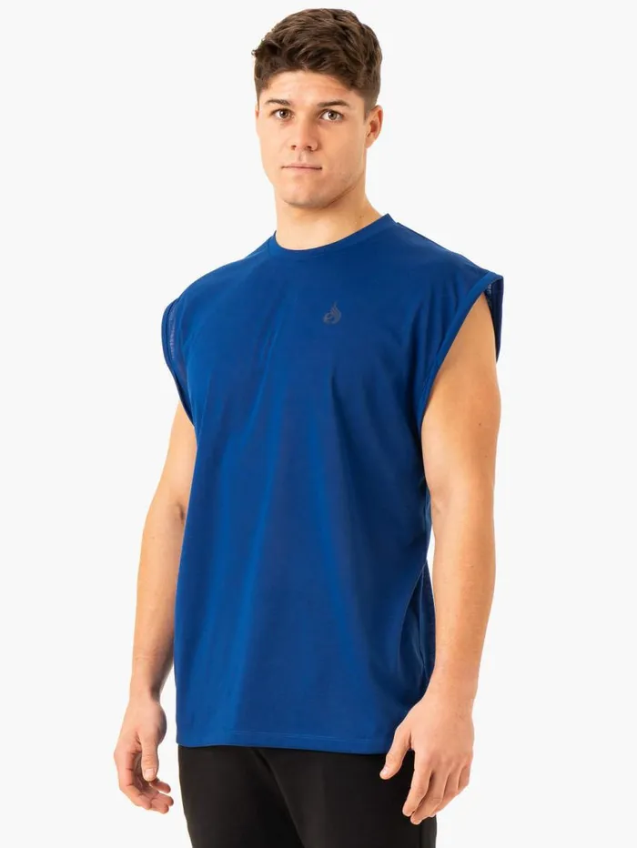 Tanks Mens Ryderwear Heritage Wide Cut Tank Cobalt Blue