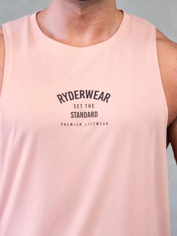 Tanks Mens Ryderwear Legacy Drop Armhole Tank Faded Pink