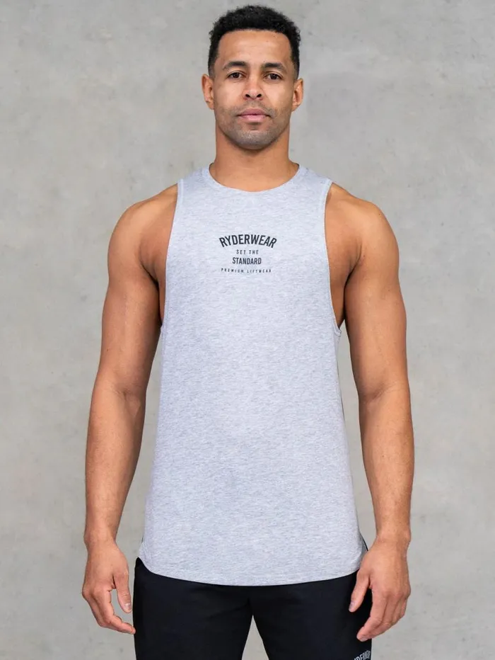 Tanks Mens Ryderwear Legacy Drop Armhole Tank Grey Marl