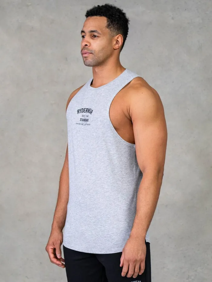 Tanks Mens Ryderwear Legacy Drop Armhole Tank Grey Marl