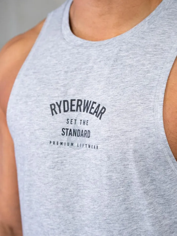 Tanks Mens Ryderwear Legacy Drop Armhole Tank Grey Marl