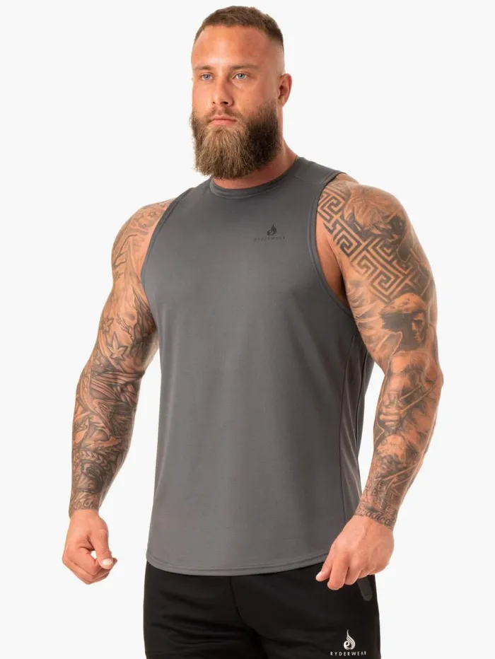 Tanks Mens Ryderwear Lift Mesh Tank Charcoal