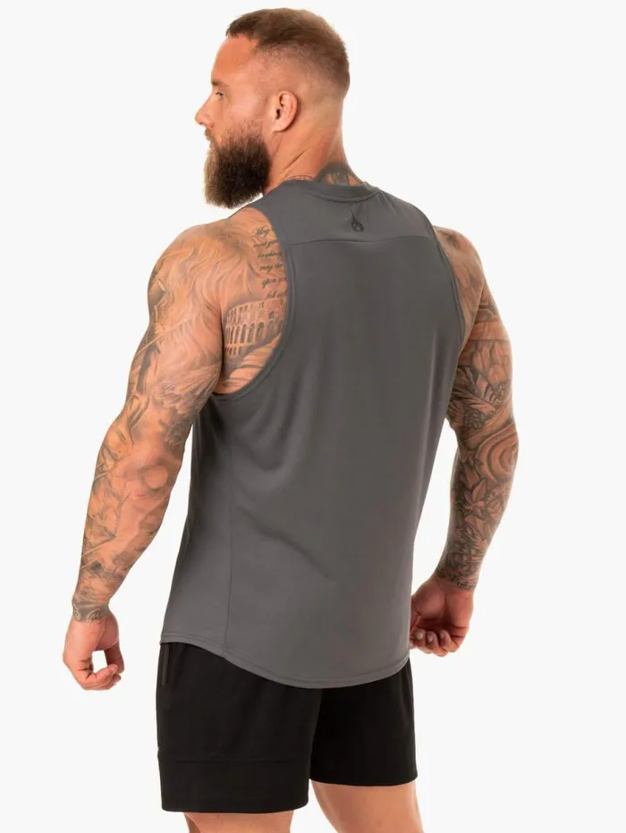 Tanks Mens Ryderwear Lift Mesh Tank Charcoal