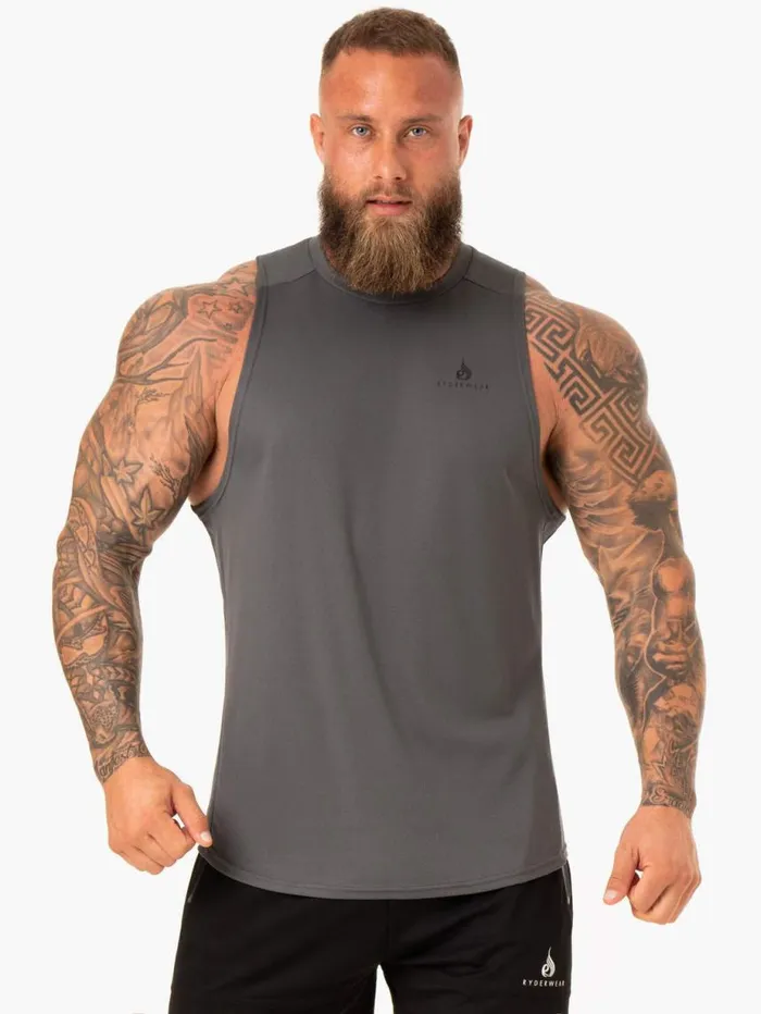 Tanks Mens Ryderwear Lift Mesh Tank Charcoal