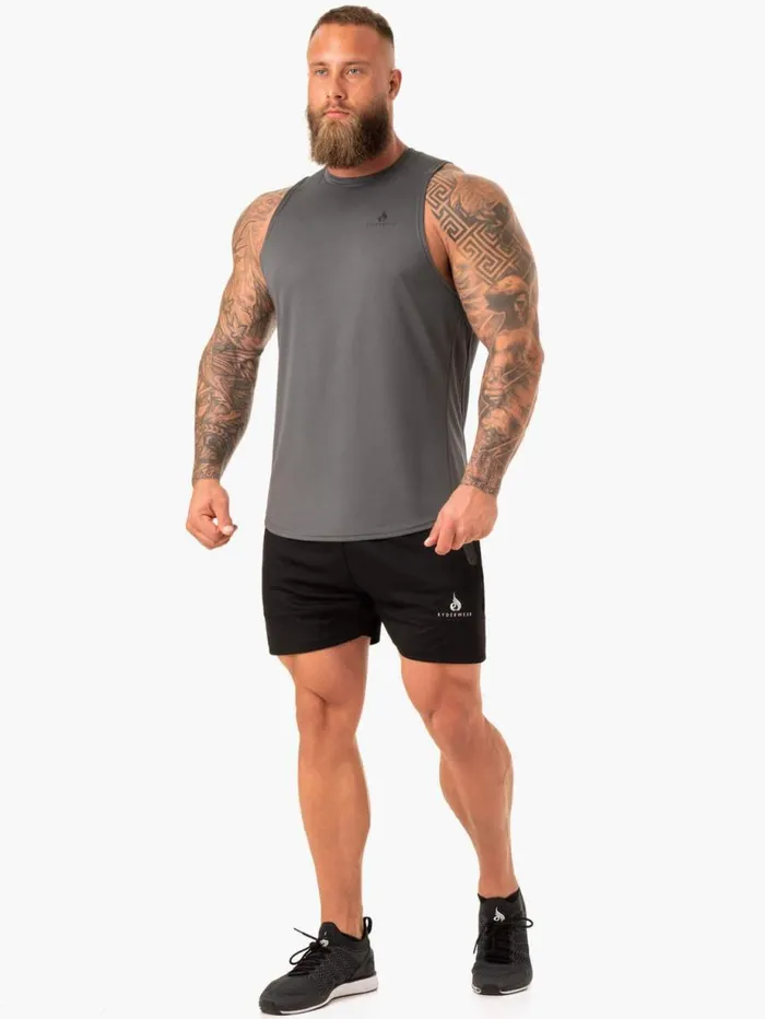 Tanks Mens Ryderwear Lift Mesh Tank Charcoal