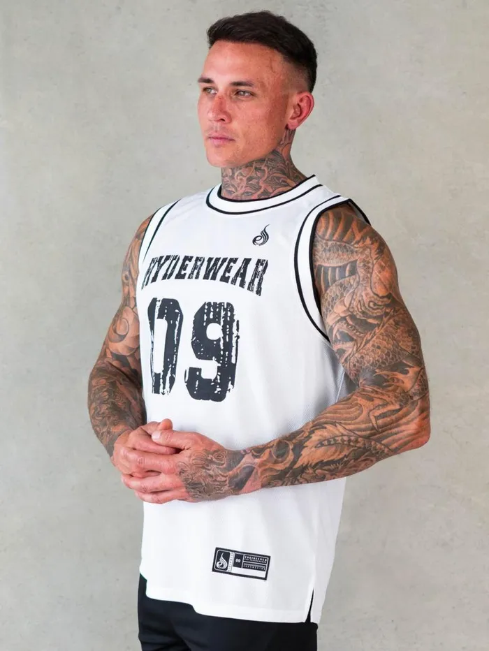 Tanks Mens Ryderwear Octane Mesh Jersey White