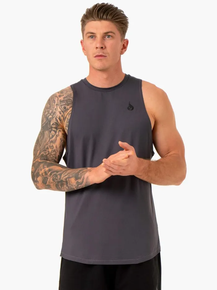 Tanks Mens Ryderwear Optimal Mesh Tank Charcoal