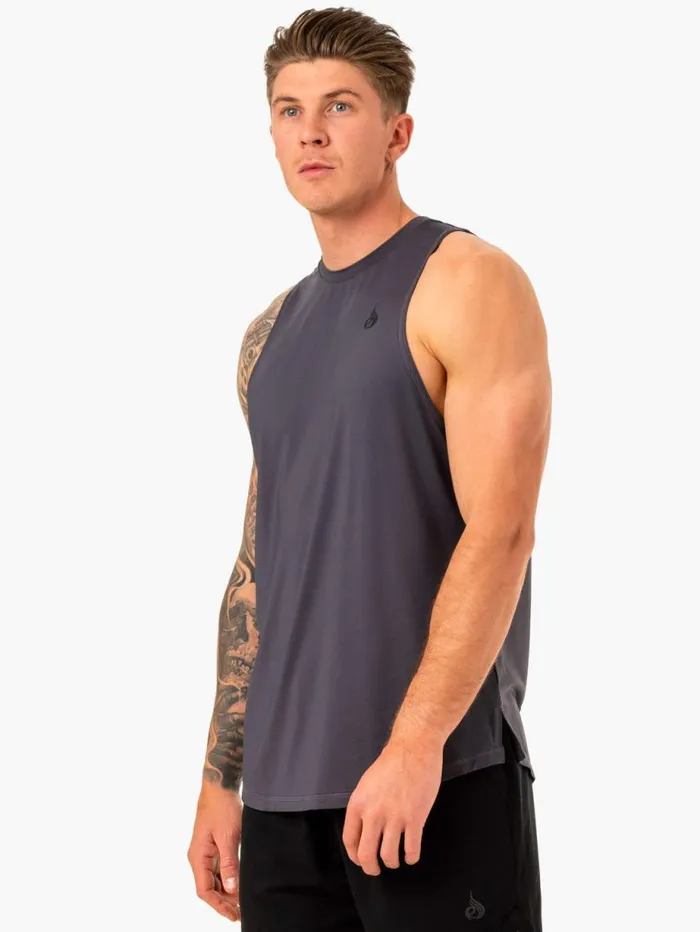 Tanks Mens Ryderwear Optimal Mesh Tank Charcoal