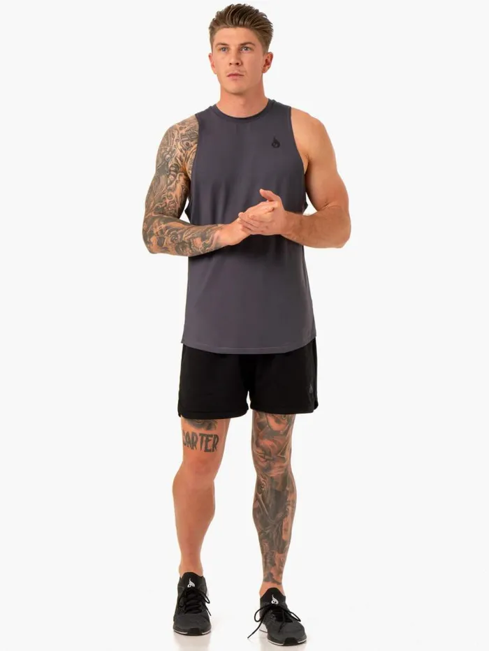 Tanks Mens Ryderwear Optimal Mesh Tank Charcoal