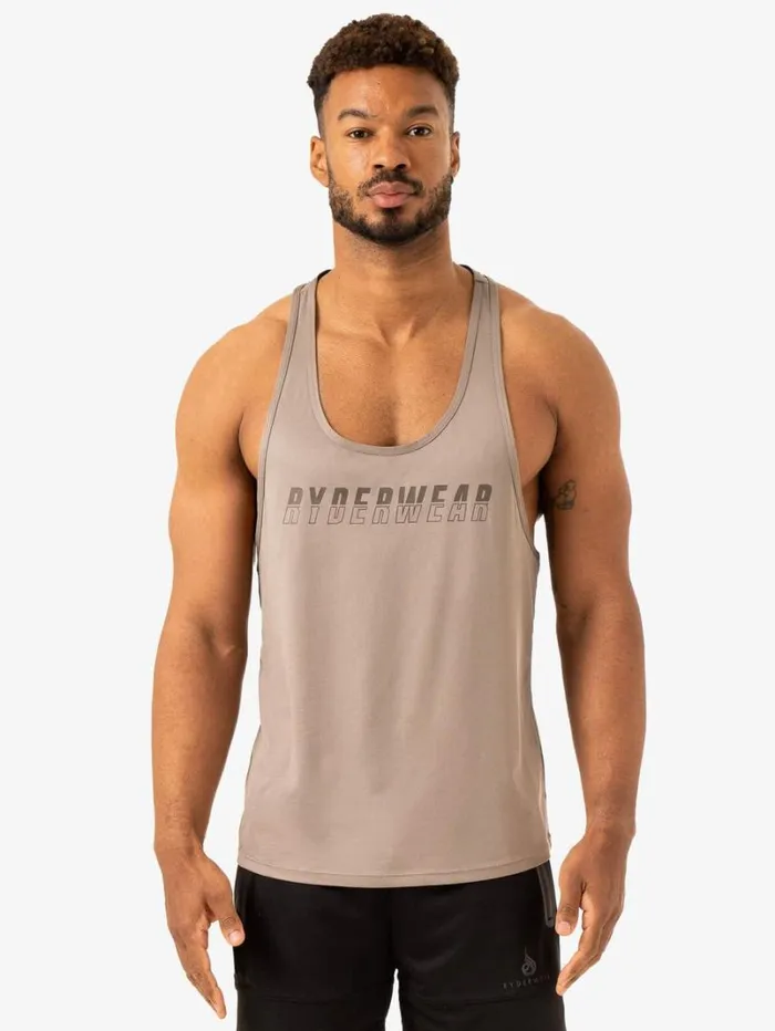 Tanks Mens Ryderwear Overdrive Stringer TBack Mushroom