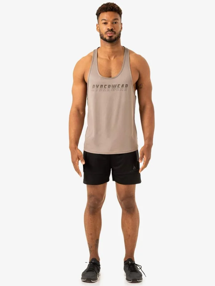 Tanks Mens Ryderwear Overdrive Stringer TBack Mushroom