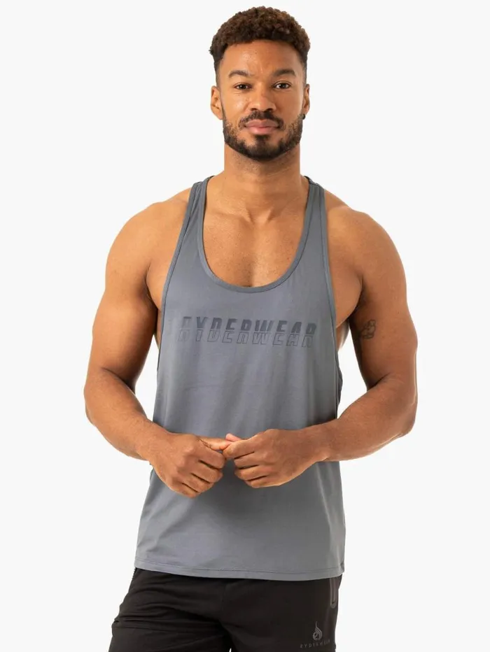 Tanks Mens Ryderwear Overdrive Stringer TBack Steel Blue