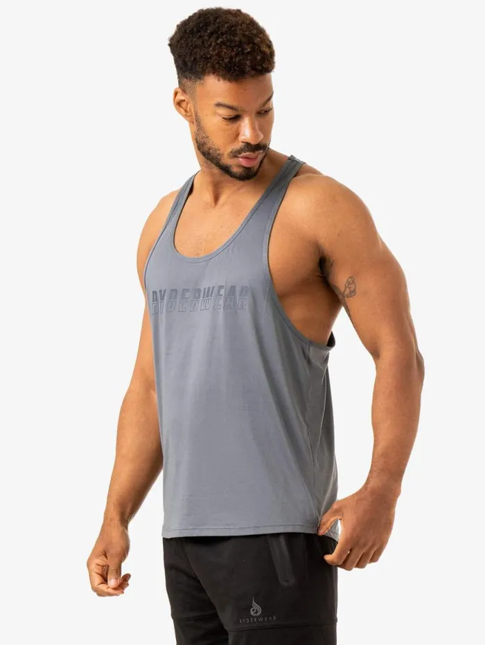 Tanks Mens Ryderwear Overdrive Stringer TBack Steel Blue
