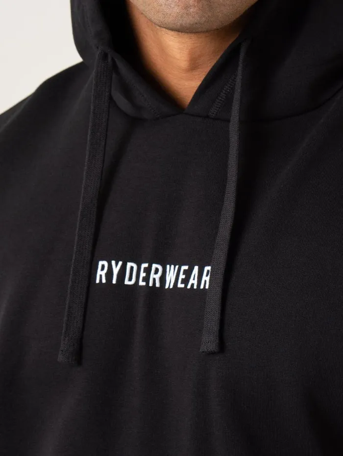 Tanks Mens Ryderwear Pursuit Fleece Sleeveless Hoodie Black