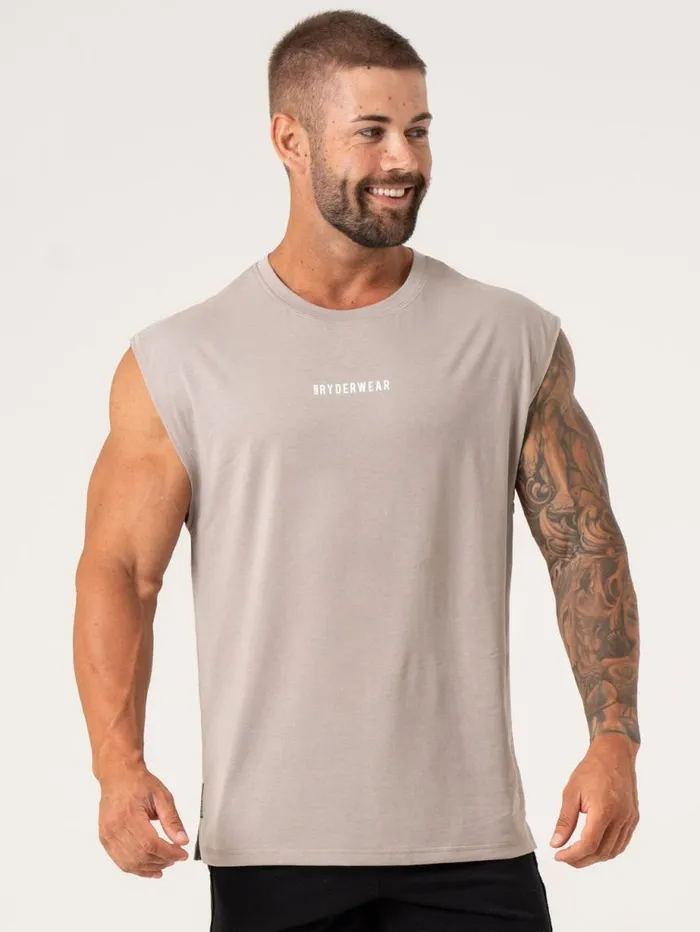 Tanks Mens Ryderwear Pursuit Muscle Tank Taupe