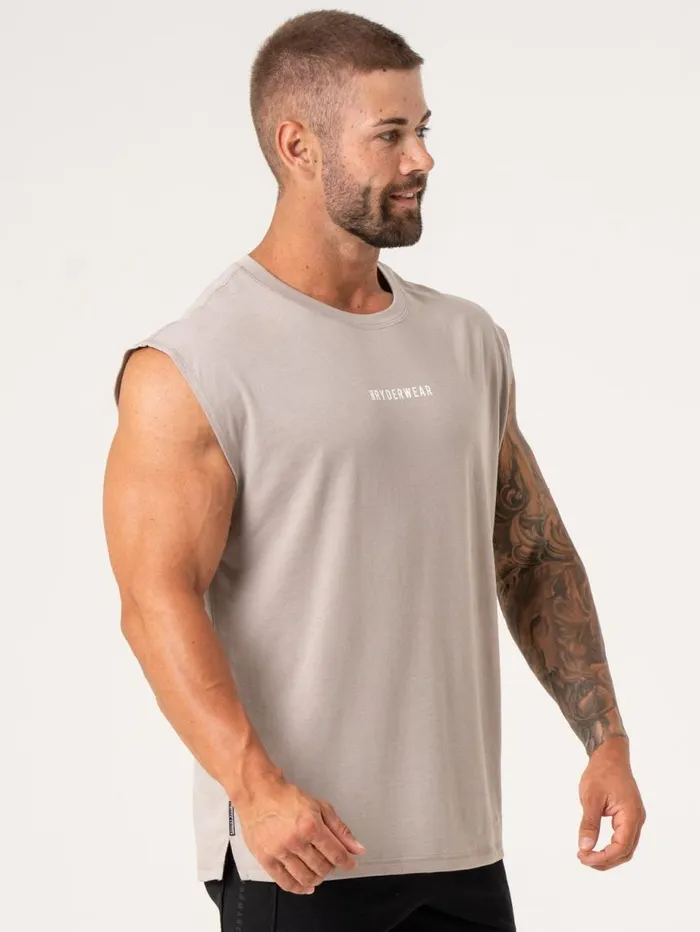 Tanks Mens Ryderwear Pursuit Muscle Tank Taupe