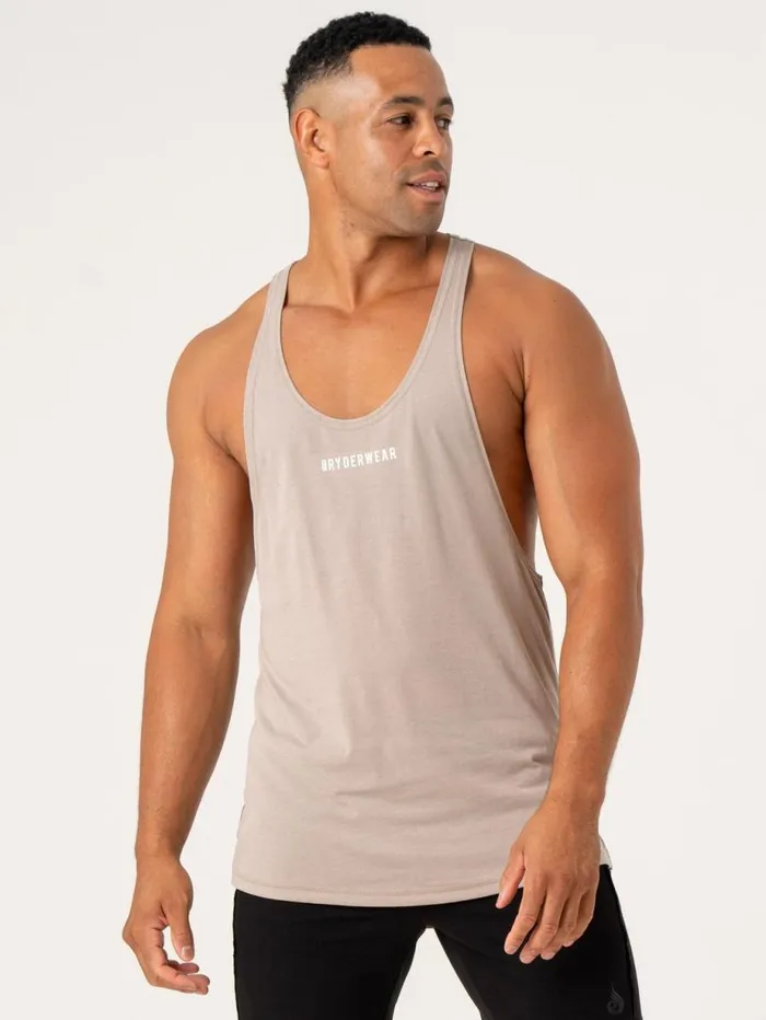 Tanks Mens Ryderwear Pursuit Stringer Taupe