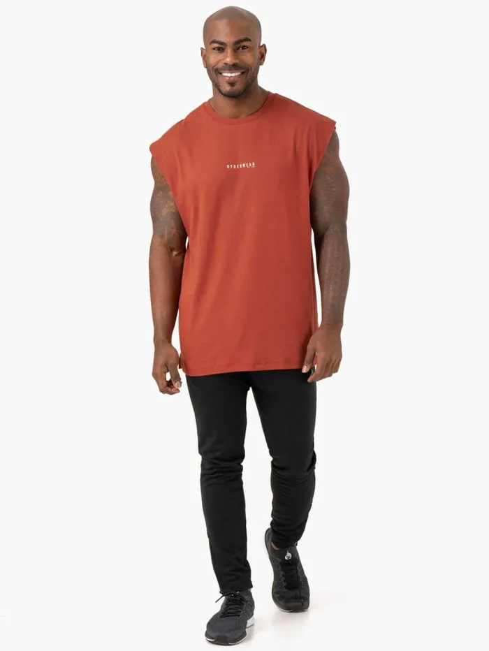 Tanks Mens Ryderwear Pursuit Wide Cut Tank Red Clay
