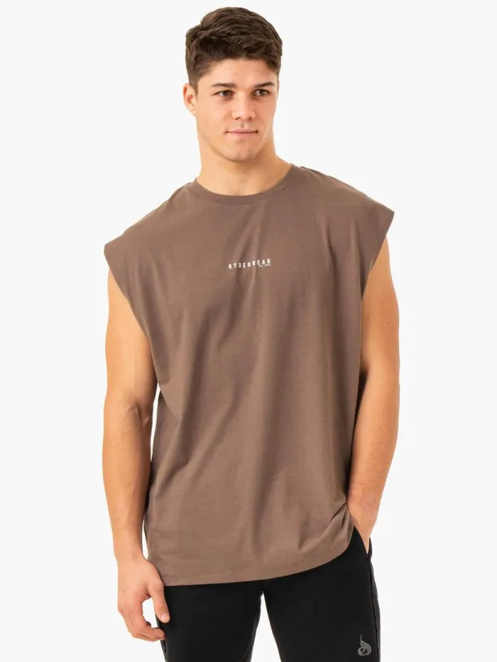 Tanks Mens Ryderwear Pursuit Wide Cut Tank Taupe