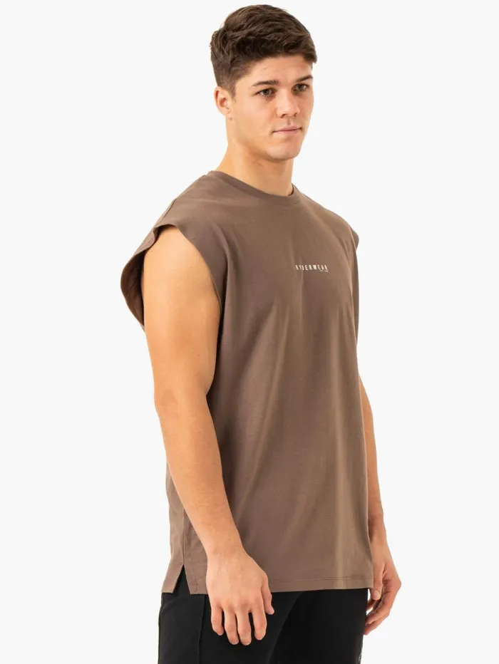 Tanks Mens Ryderwear Pursuit Wide Cut Tank Taupe