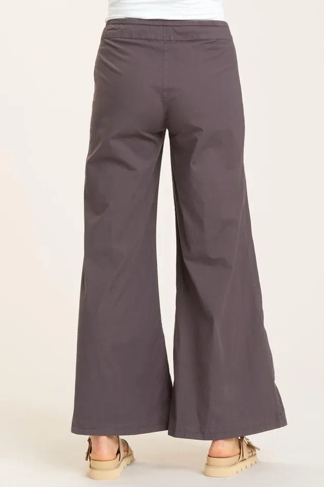 Terraced Wide Leg Pant Charcoal Clothing XCVI Pants