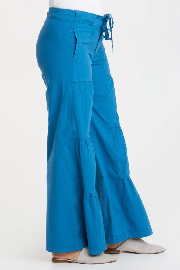 Terraced Wide Leg Pant Poseidon Pigment Clothing XCVI Pants