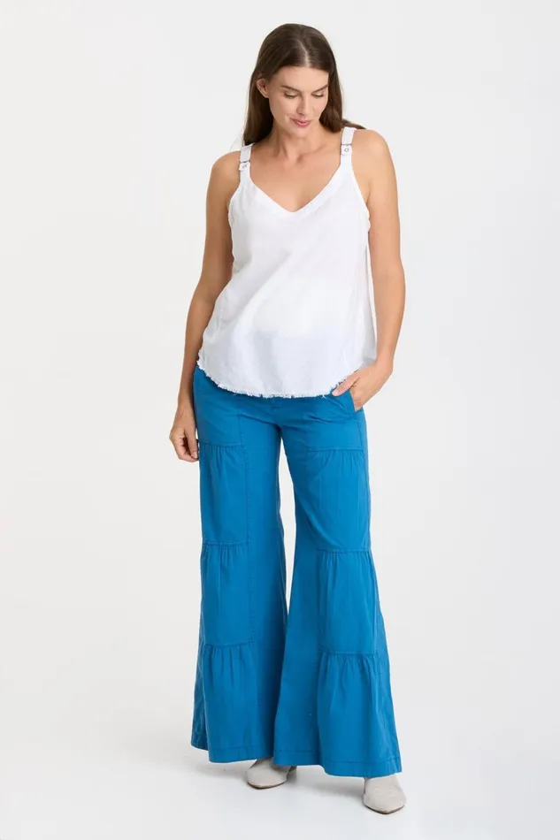 Terraced Wide Leg Pant Poseidon Pigment Clothing XCVI Pants