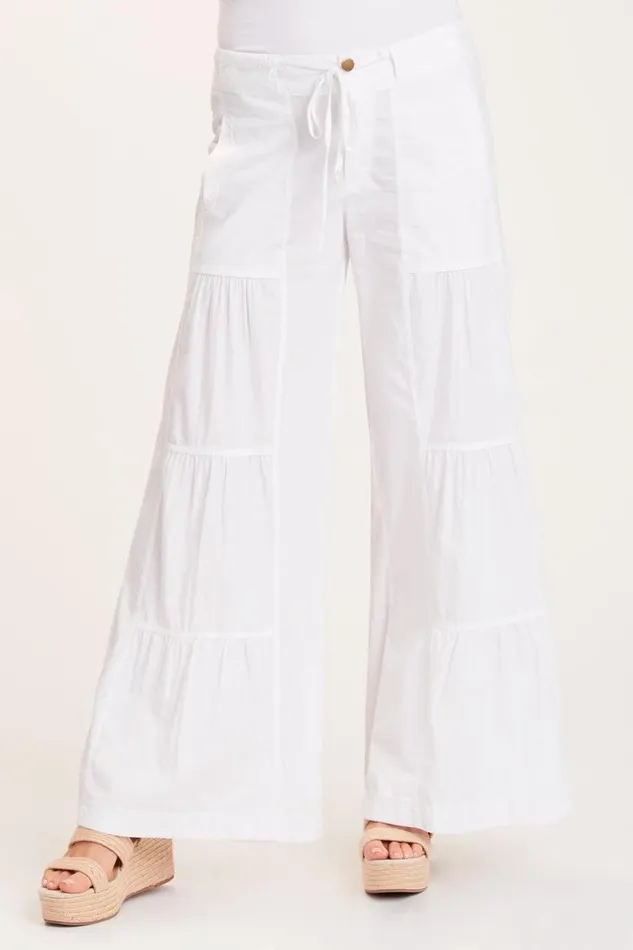 Terraced Wide Leg Pant White Clothing XCVI Pants