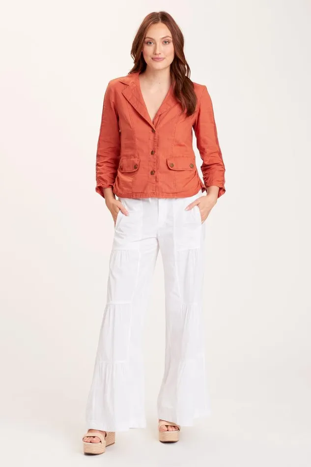 Terraced Wide Leg Pant White Clothing XCVI Pants