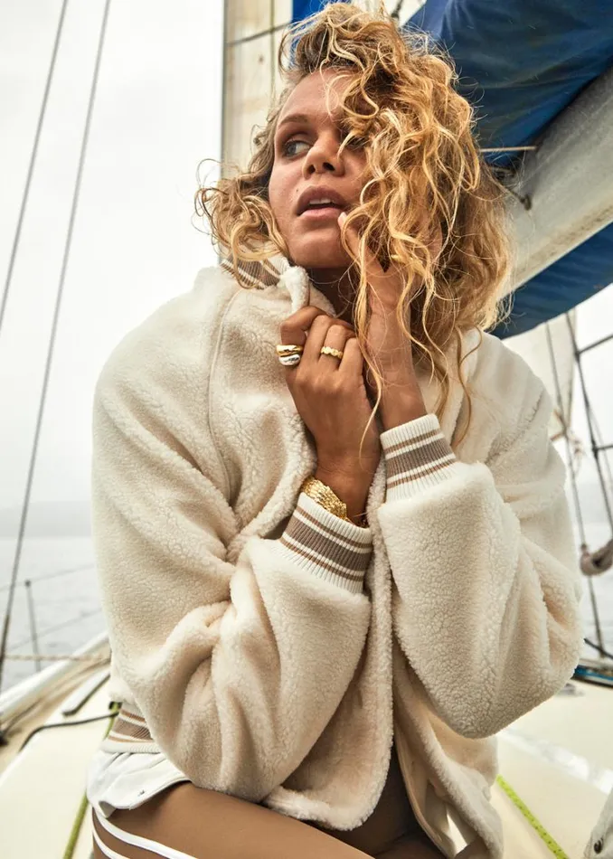 The Upside BANKS BOMBER Ivory Shop Jackets and Coats