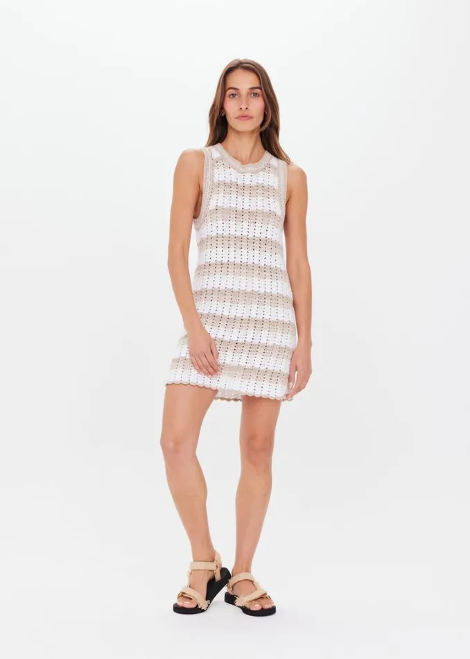 The Upside BUNGALOW SIENNA CROCHET DRESS Stripe Shop Dresses