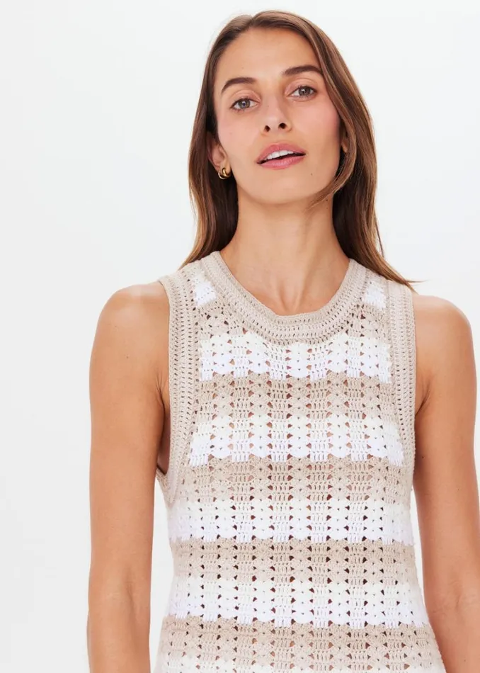 The Upside BUNGALOW SIENNA CROCHET DRESS Stripe Shop Dresses