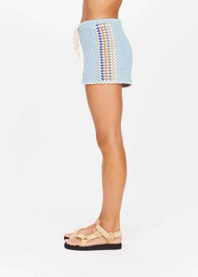 The Upside CASTILLO CROCHET HALI SHORT Mist Shop Shorts The Upside CASTILLO CROCHET HALI SHORT Mist Shop Shorts