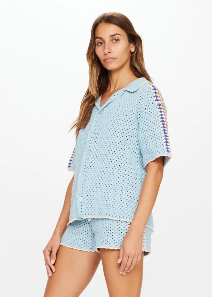 The Upside CASTILLO CROCHET LOVETT SHIRT Mist Shop Shirts and Tanks The Upside CASTILLO CROCHET LOVETT SHIRT Mist Shop Shirts and Tanks