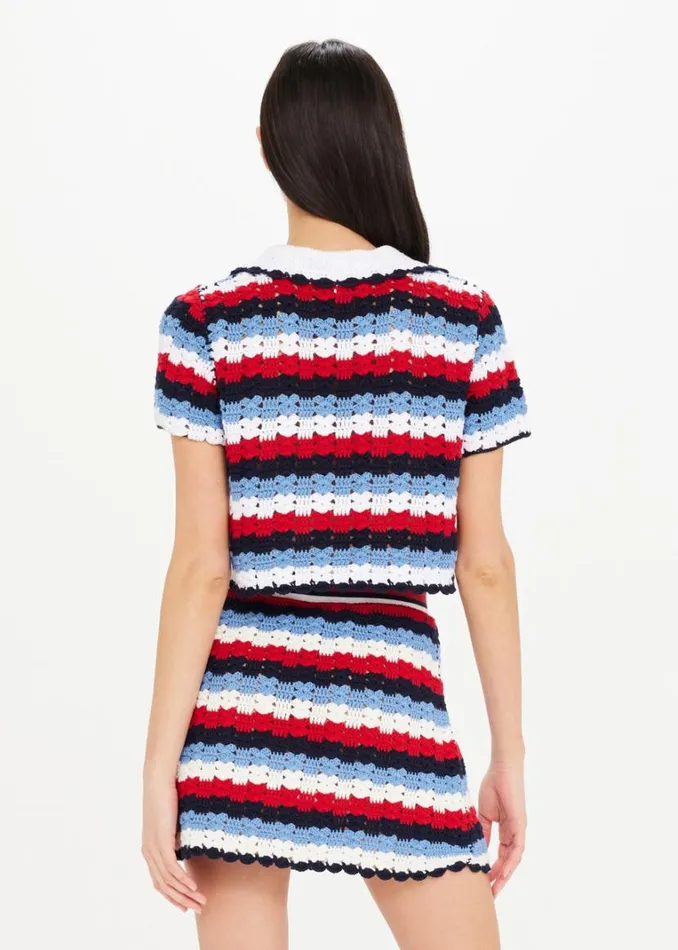 The Upside CHANTILLY CROCHET EZRA SHIRT Stripe Shop Shirts and Tanks The Upside CHANTILLY CROCHET EZRA SHIRT Stripe Shop Shirts and Tanks