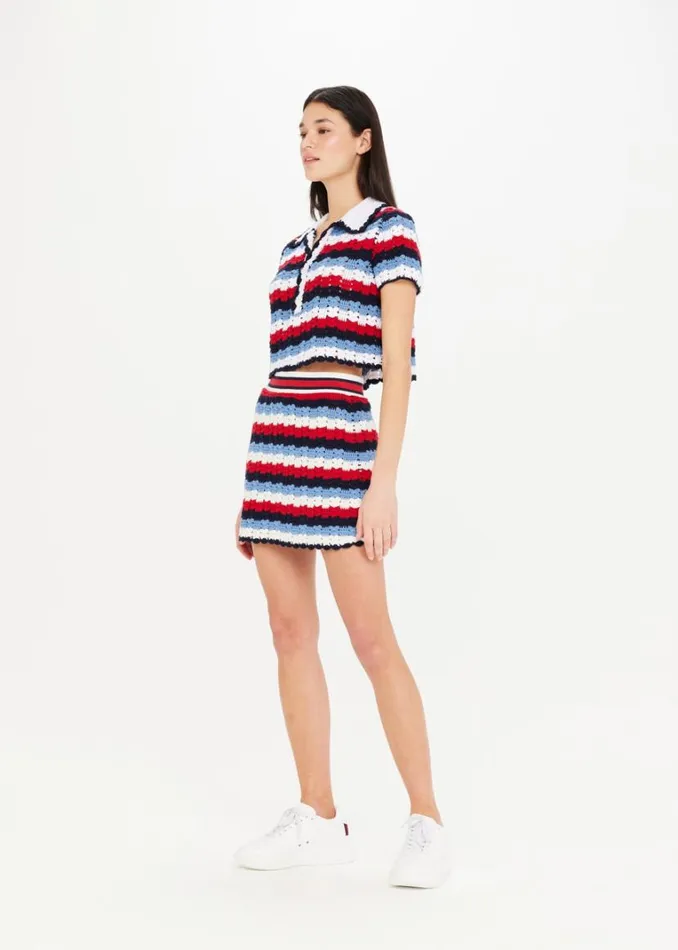 The Upside CHANTILLY CROCHET EZRA SHIRT Stripe Shop Shirts and Tanks The Upside CHANTILLY CROCHET EZRA SHIRT Stripe Shop Shirts and Tanks