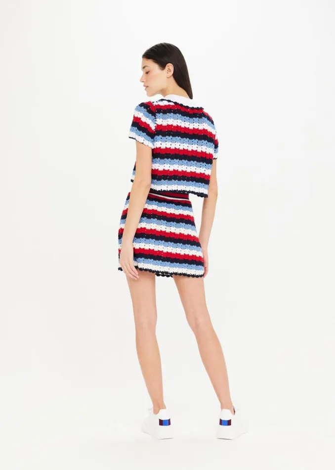 The Upside CHANTILLY CROCHET EZRA SHIRT Stripe Shop Shirts and Tanks The Upside CHANTILLY CROCHET EZRA SHIRT Stripe Shop Shirts and Tanks