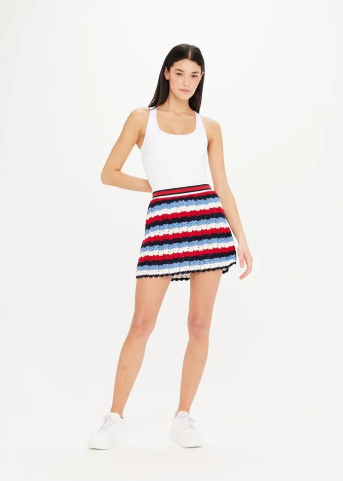 The Upside CHANTILLY CROCHET RUE SKIRT Stripe Shop Skirts The Upside CHANTILLY CROCHET RUE SKIRT Stripe Shop Skirts