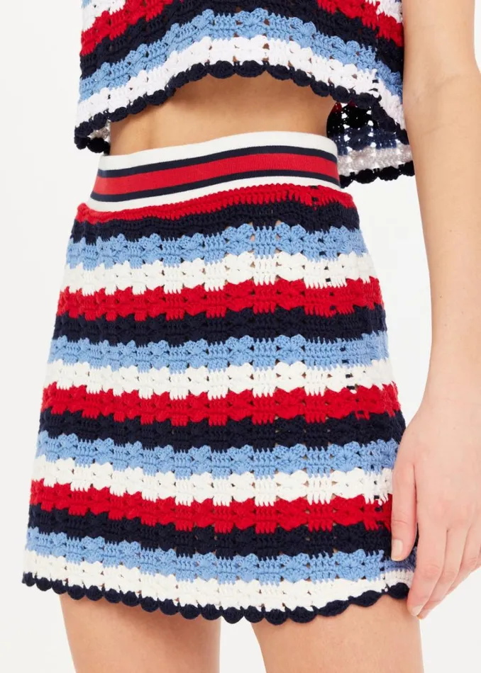 The Upside CHANTILLY CROCHET RUE SKIRT Stripe Shop Skirts The Upside CHANTILLY CROCHET RUE SKIRT Stripe Shop Skirts