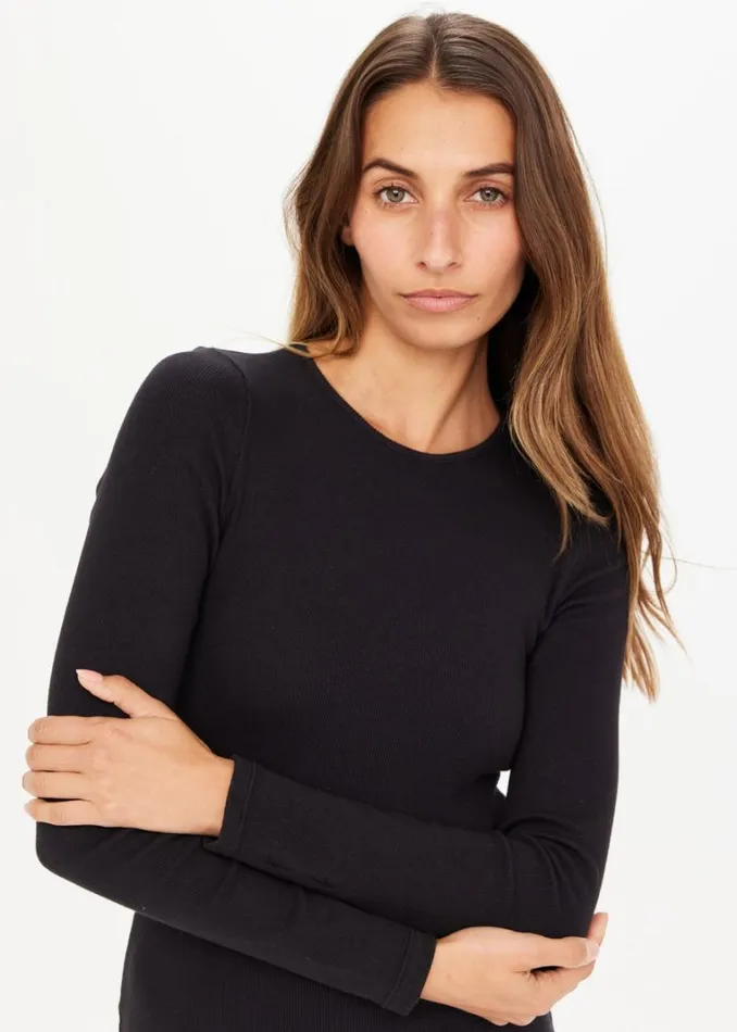 The Upside CHRISSY LONG SLEEVE Black Shop Shirts and Tanks