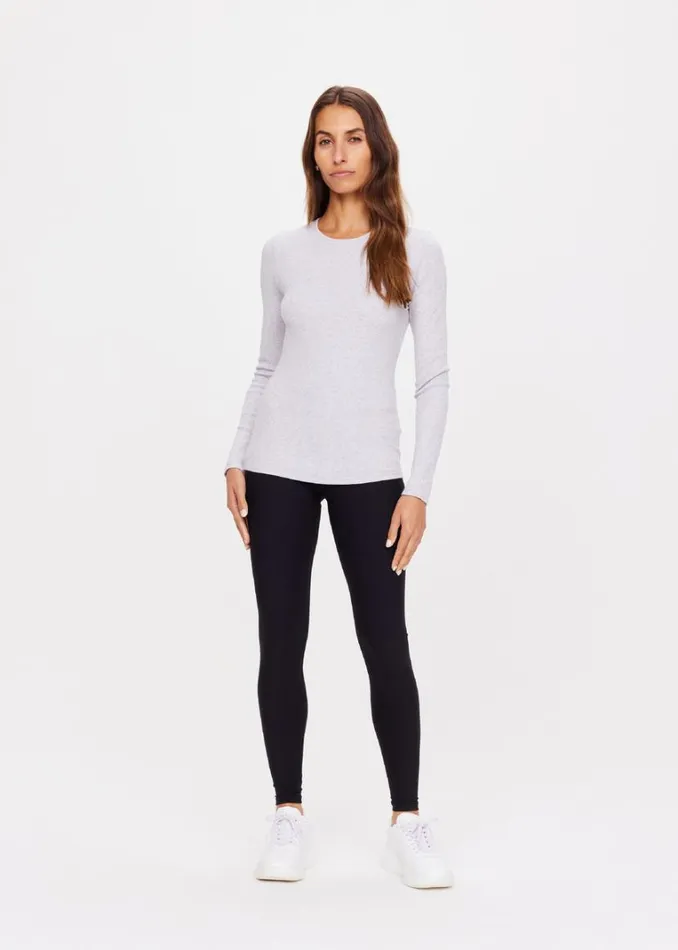 The Upside CHRISSY LONG SLEEVE Grey Marle Shop Shirts and Tanks