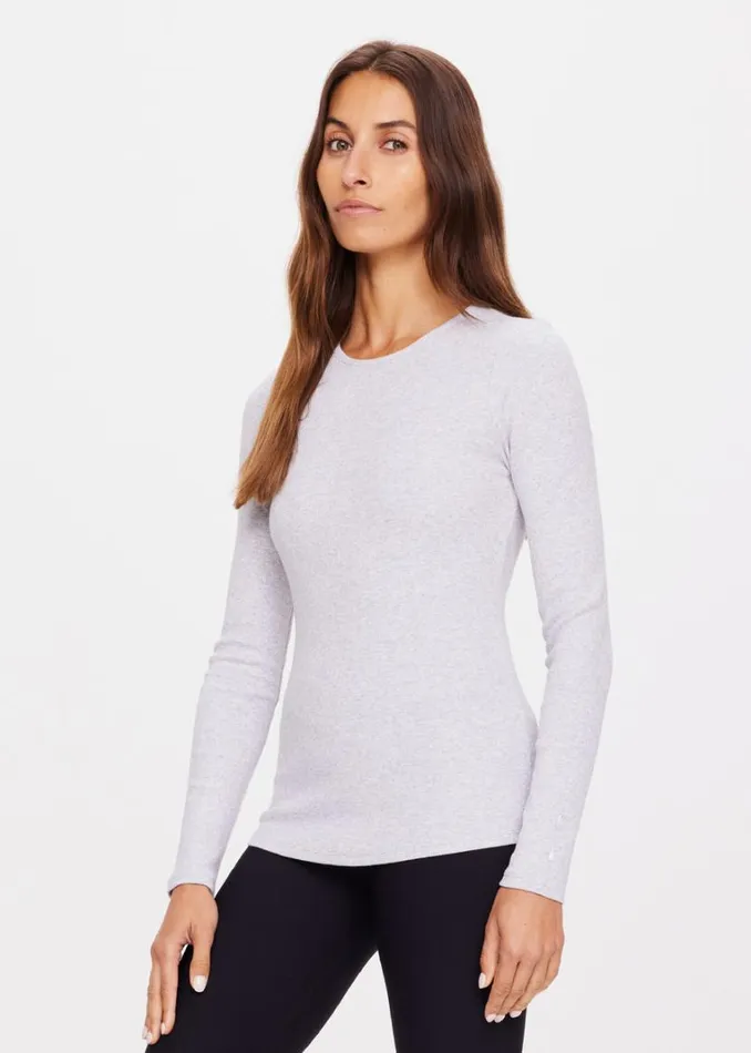 The Upside CHRISSY LONG SLEEVE Grey Marle Shop Shirts and Tanks